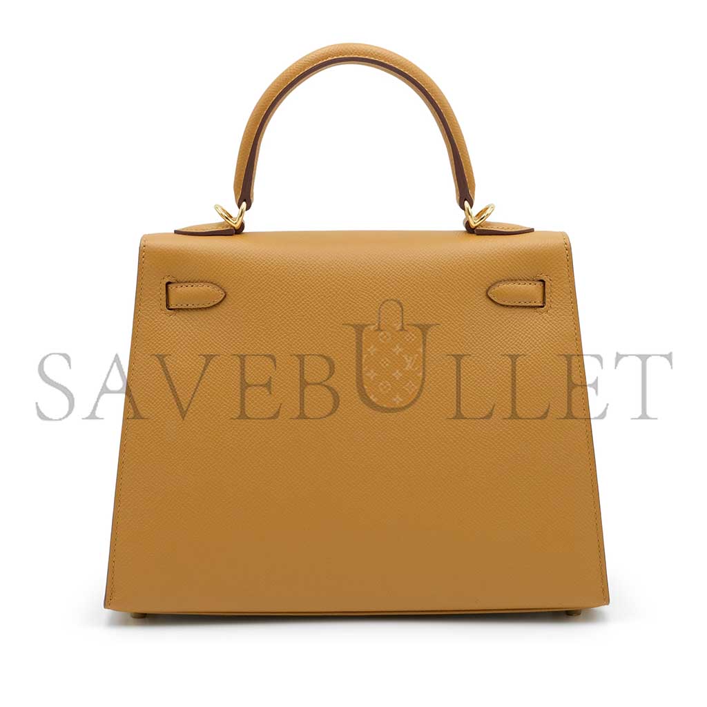 HERMÈS SESAME EPSOM KELLY 25 SELLIER GOLD HARDWARE (25*17*7cm) 